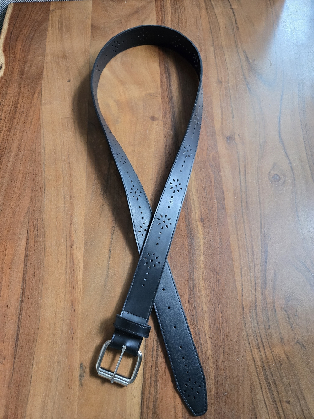 Black Perforated Belt